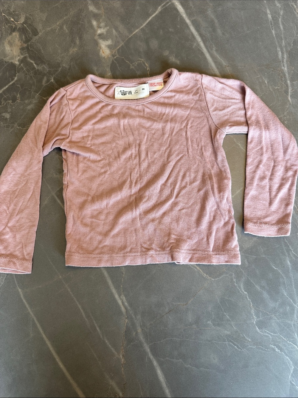 Zara Mauve Long-Sleeve Crewneck Top